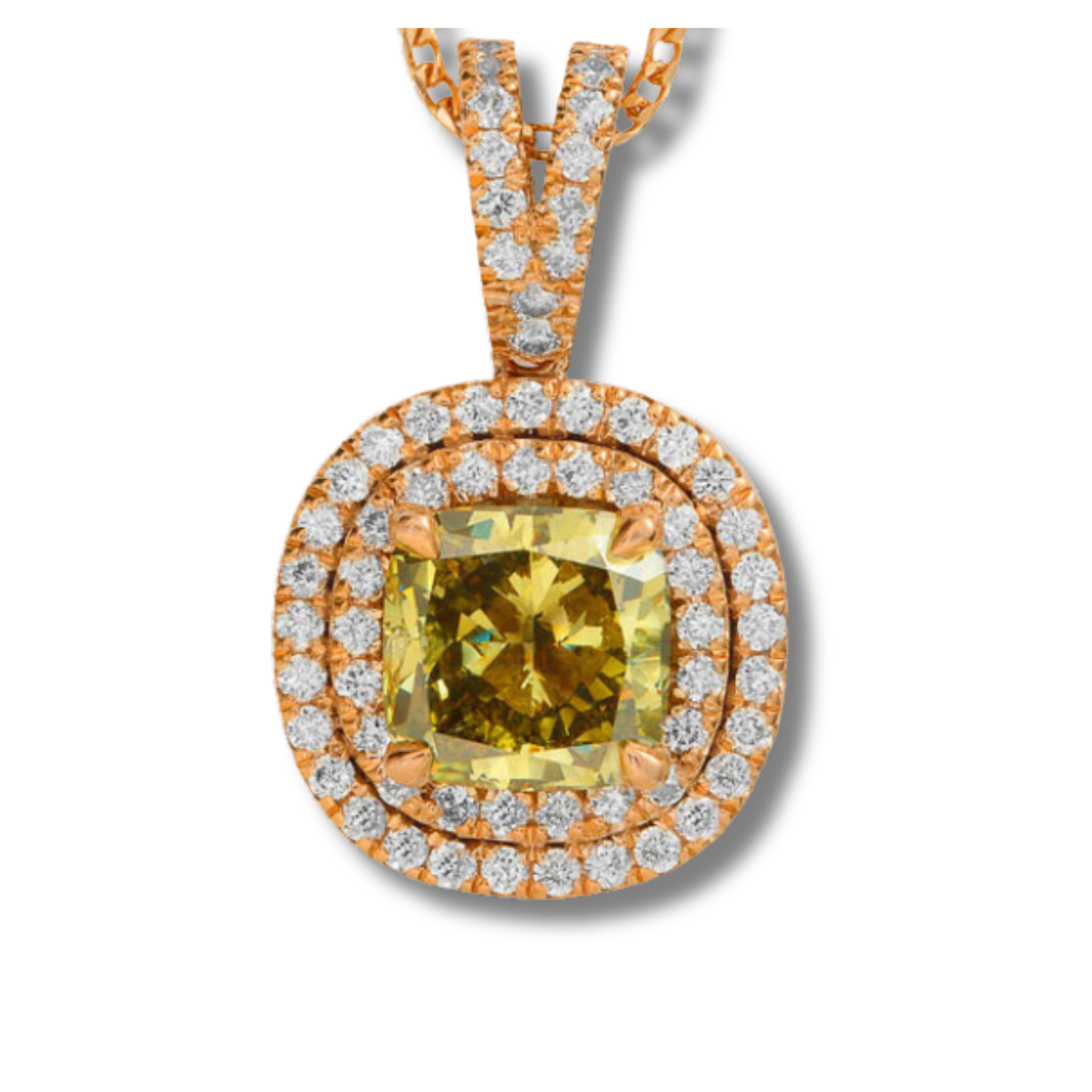 2.76 Carat Double Halo Diamond Pendant
